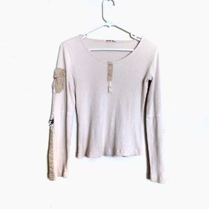 Johnny Was Tops - Johnny Was Beige/Cream Thermal Long-Sleeve Johnny Was Tops - Johnny Was Beige/Cream Thermal Long-Sleeve
